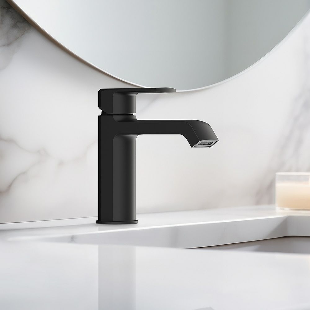 Bathroom Scales | Project Source Grayford Matte Black Single Hole 1-Handle Watersense Bathroom Sink Faucet With Drain And Deck Plate Bathroom Scales Bathroom Scales