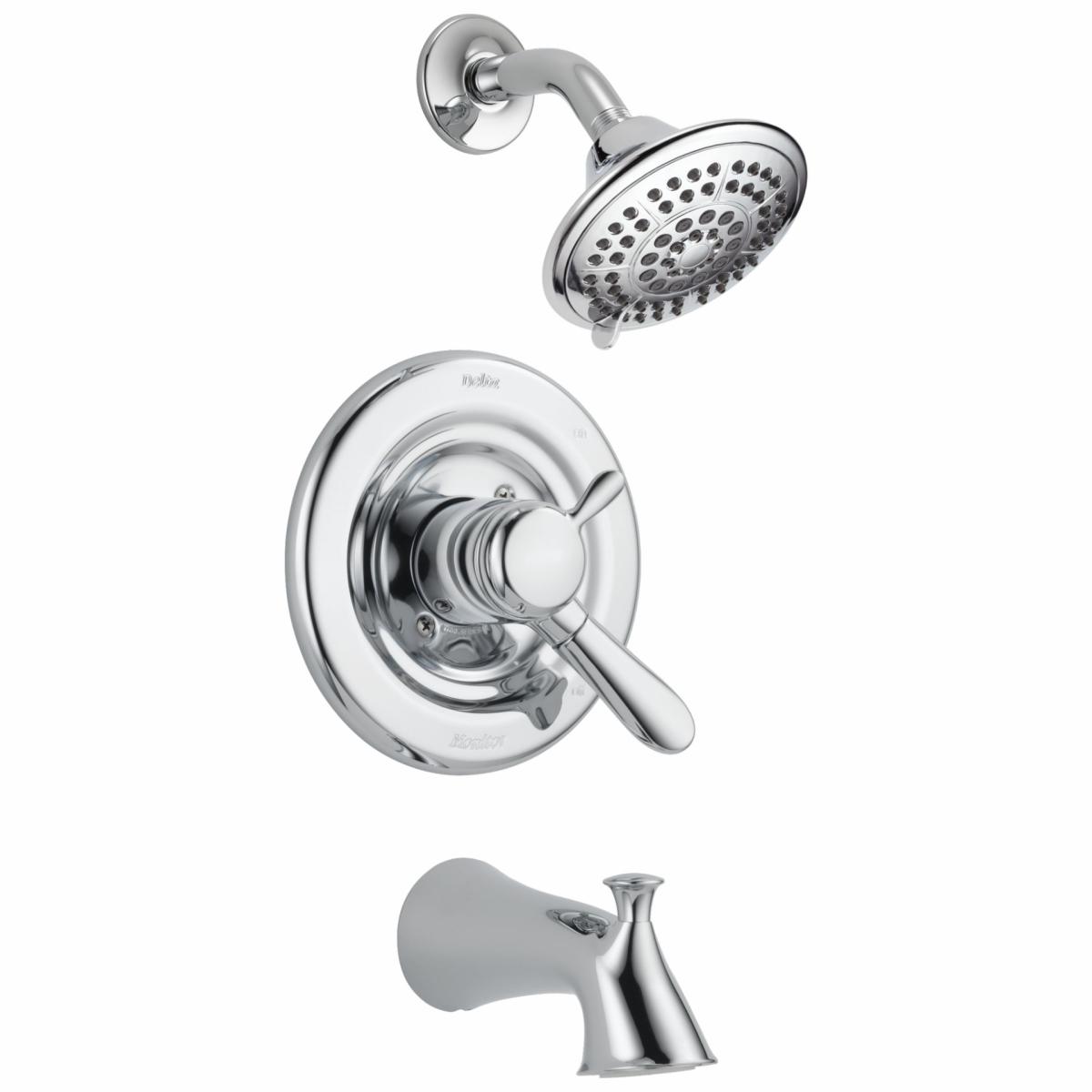 Bathtub & Shower Caddies | Delta Lahara Chrome 2-Handle Multi-Function Round Bathtub And Shower Faucet Valve Included Bathtub & Shower Caddies Bathtub & Shower Caddies