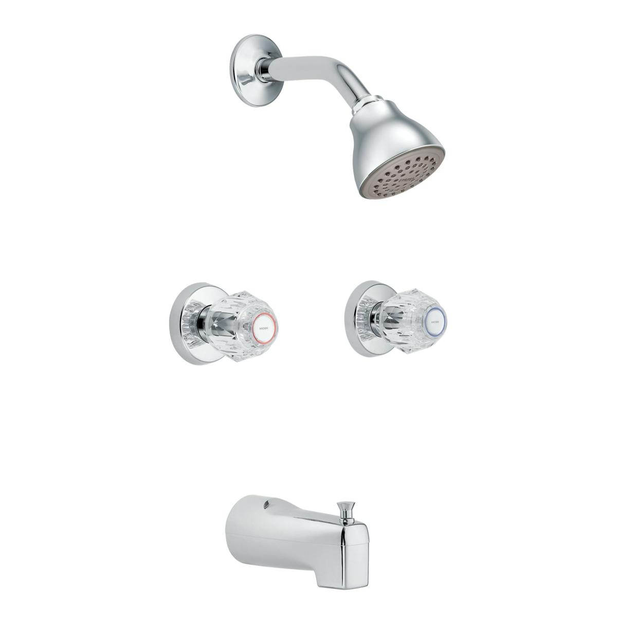 Bathtub & Shower Caddies | Moen Chateau Chrome 2-Handle Single Function Round Bathtub And Shower Faucet Valve Included Bathtub & Shower Caddies Bathtub & Shower Caddies