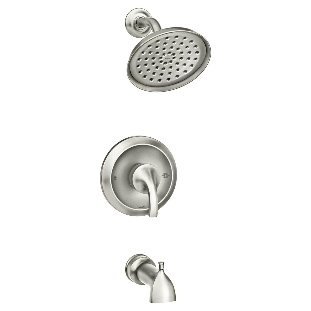 Bathtub & Shower Caddies | Moen Hamden Spot Resist Brushed Nickel 1-Handle Single Function Round Bathtub And Shower Faucet Valve Included Bathtub & Shower Caddies Bathtub & Shower Caddies