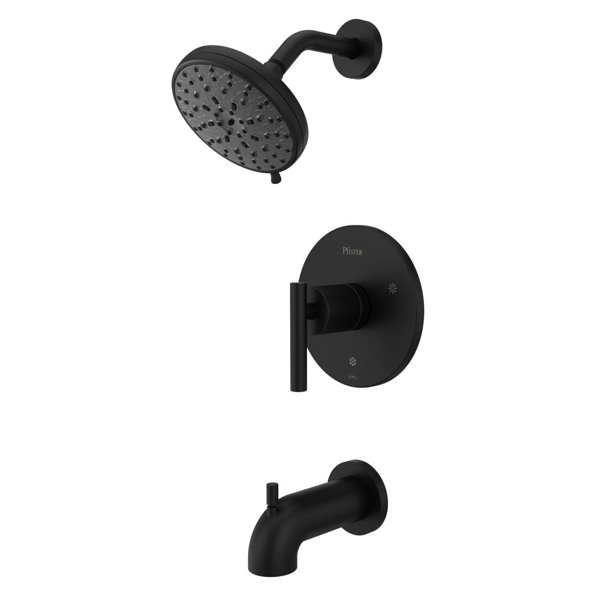 Bathtub & Shower Caddies | Pfister Zeelan Matte Black 1-Handle Multi-Function Round Bathtub And Shower Faucet Valve Included Bathtub & Shower Caddies Bathtub & Shower Caddies