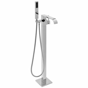 Cabinet Hardware | Akdy Tf0016 Chrome 1-Handle Freestanding Low-Arc Bathtub Faucet With Hand Shower (Valve Included) Cabinet Hardware AKDY