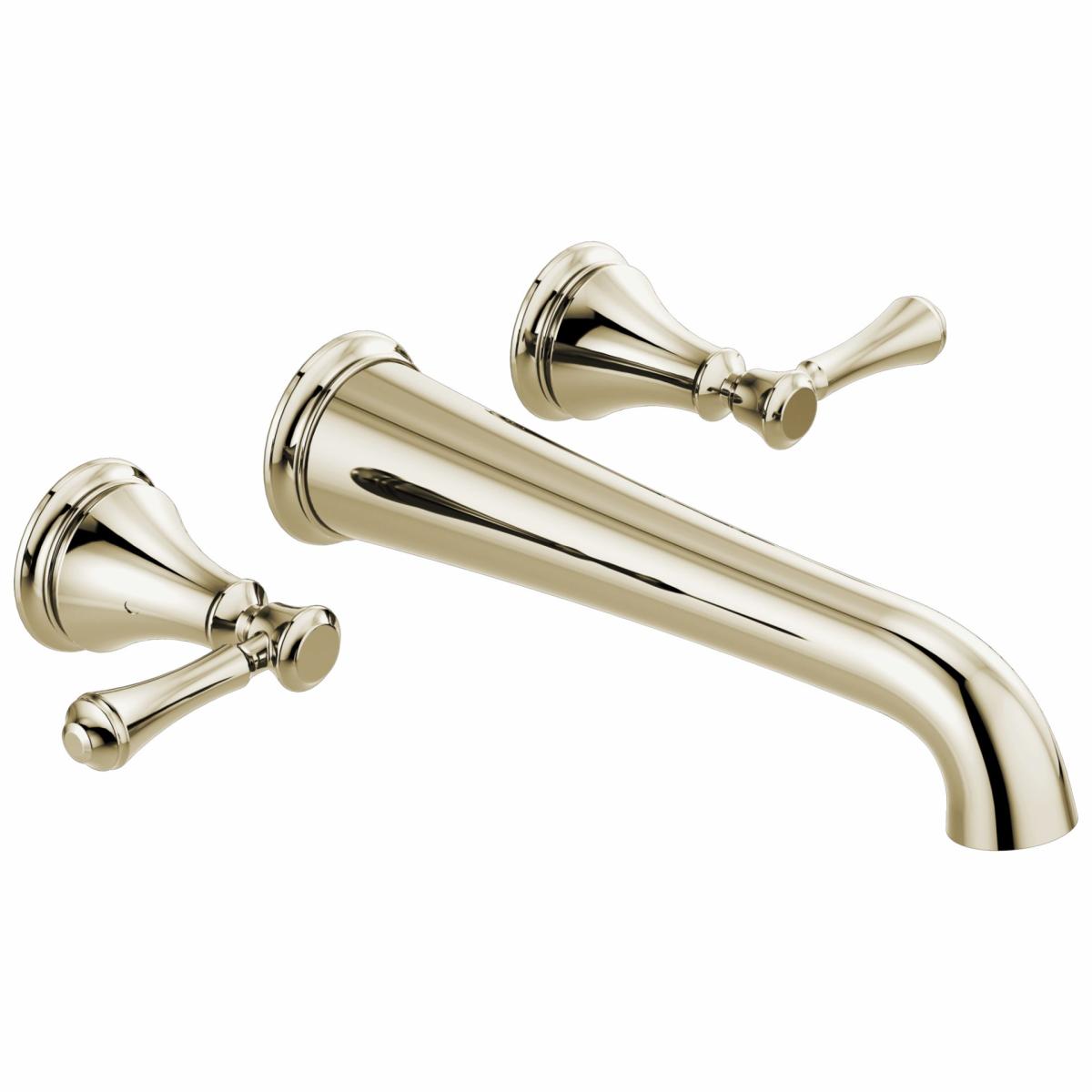 Cabinet Hardware | Delta Cassidy Polished Nickel 2-Handle Wall-Mount Low-Arc Bathtub Faucet Cabinet Hardware Cabinet Hardware