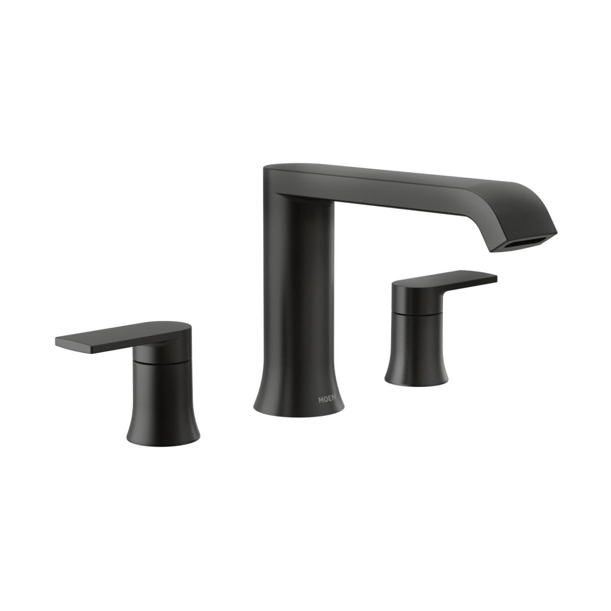 Cabinet Hardware | Moen Genta Lx Matte Black 2-Handle Deck-Mount Roman High-Arc Bathtub Faucet Cabinet Hardware Cabinet Hardware