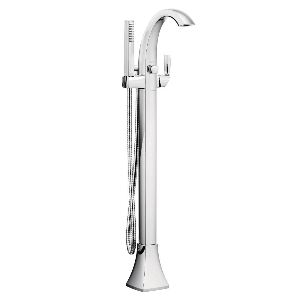 Cabinet Hardware | Moen Voss Chrome 1-Handle Freestanding Low-Arc Bathtub Faucet With Hand Shower Cabinet Hardware Cabinet Hardware