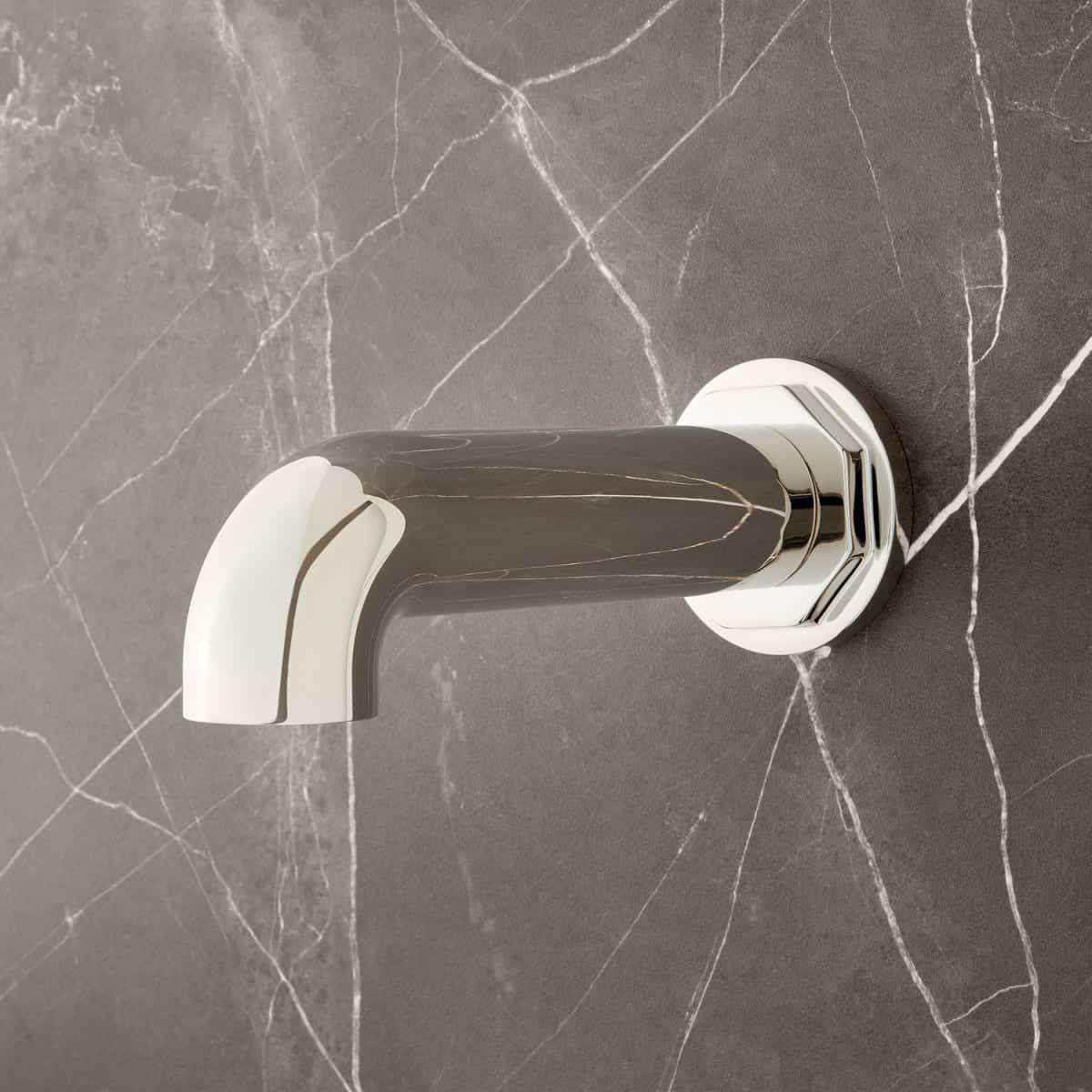 Decorative Bathroom Hardware Sets | Signature Hardware Polished Nickel Bathtub Spout Decorative Bathroom Hardware Sets Decorative Bathroom Hardware Sets