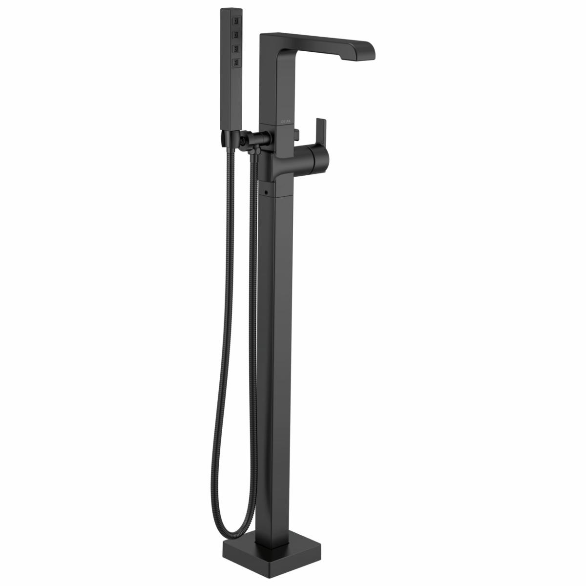 Cabinet Hardware | Delta Ara Matte Black 1-Handle Freestanding Low-Arc Bathtub Faucet With Hand Shower Cabinet Hardware Cabinet Hardware