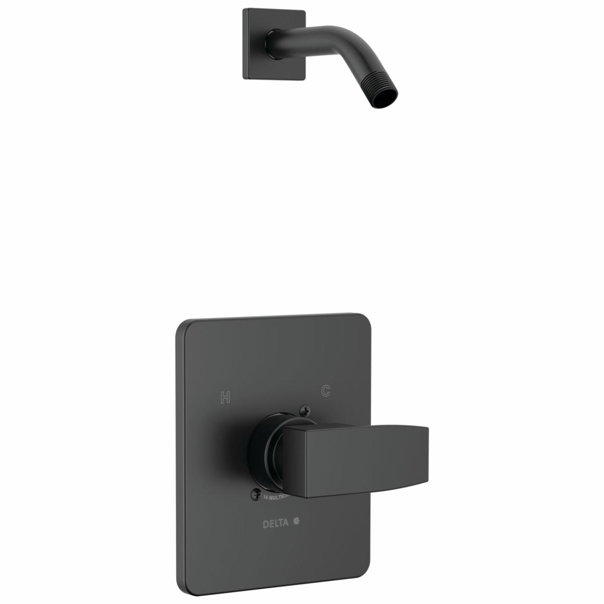 Shower Curtains & Rods | Delta Modern Matte Black 1-Handle Shower Faucet Faucets & Shower Heads Delta