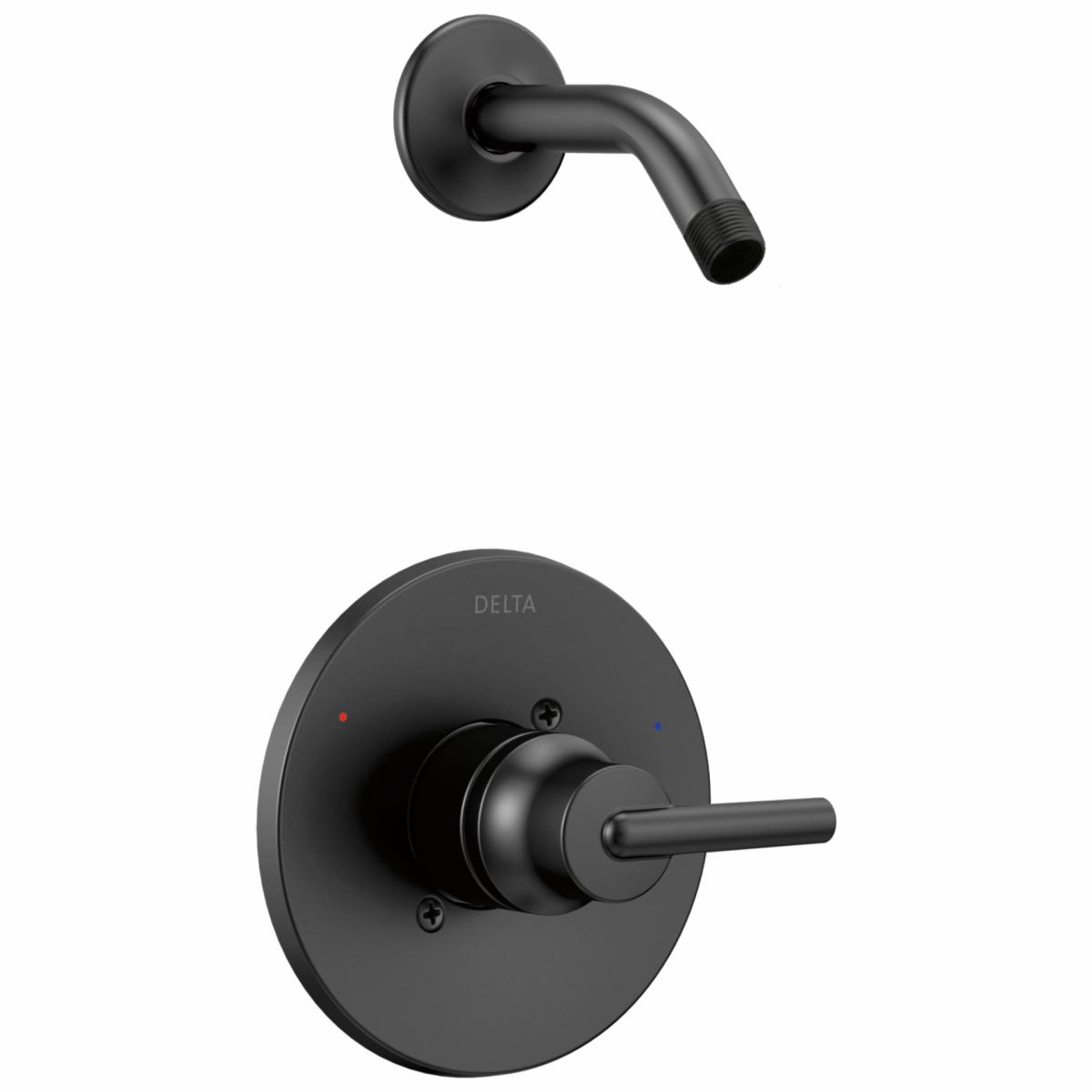 Shower Curtains & Rods | Delta Trinsic Matte Black 1-Handle Shower Faucet Valve Included Faucets & Shower Heads Delta