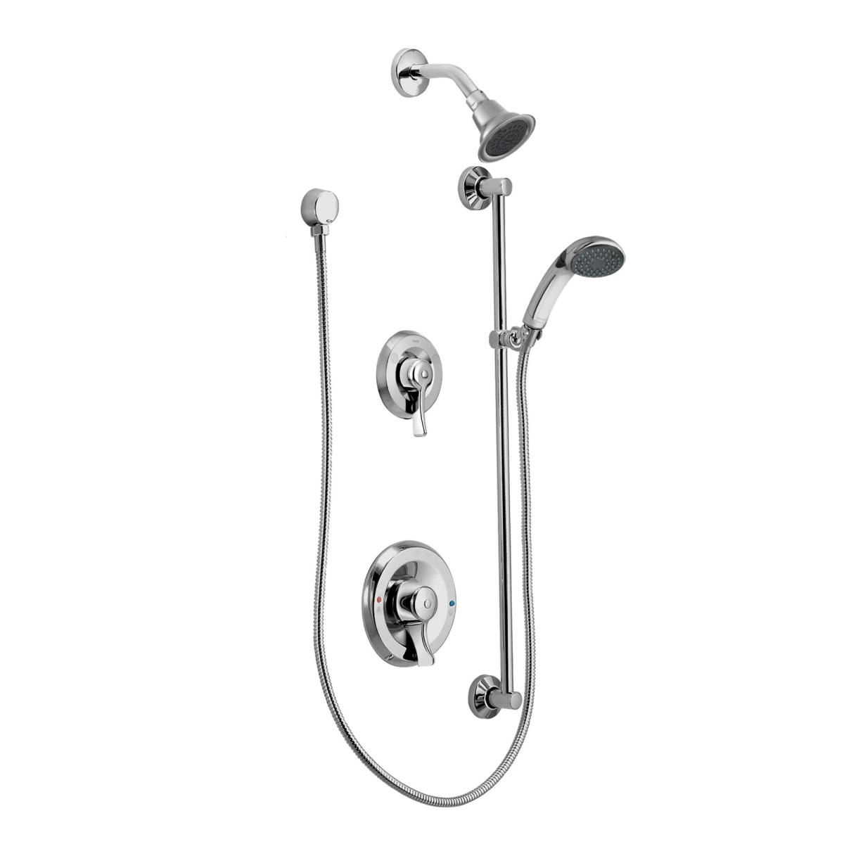 Shower Curtains & Rods | Moen Chrome 1-Handle Single Function Round Shower Faucet Valve Included Faucets & Shower Heads Moen